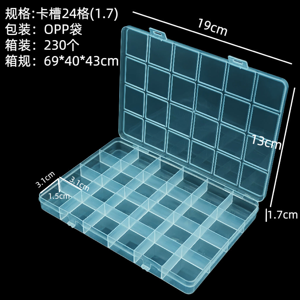 24 Grids Clear Plastic Bead Organizer Box