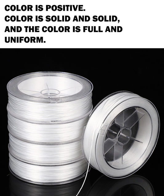 100m White Flat elastic thread, high elasticity and wear-resistant beading thread(Only buy the line and do not ship)