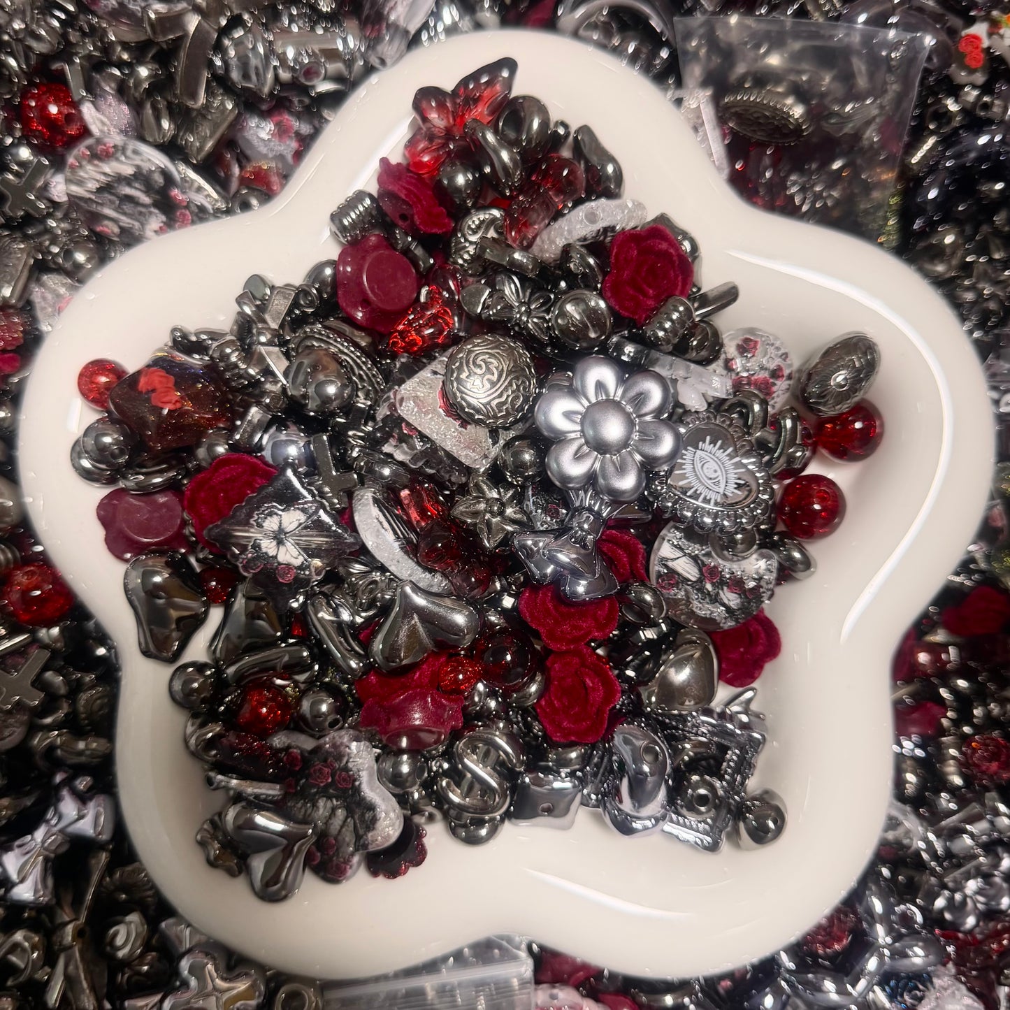 Gothic Red Rose Beads