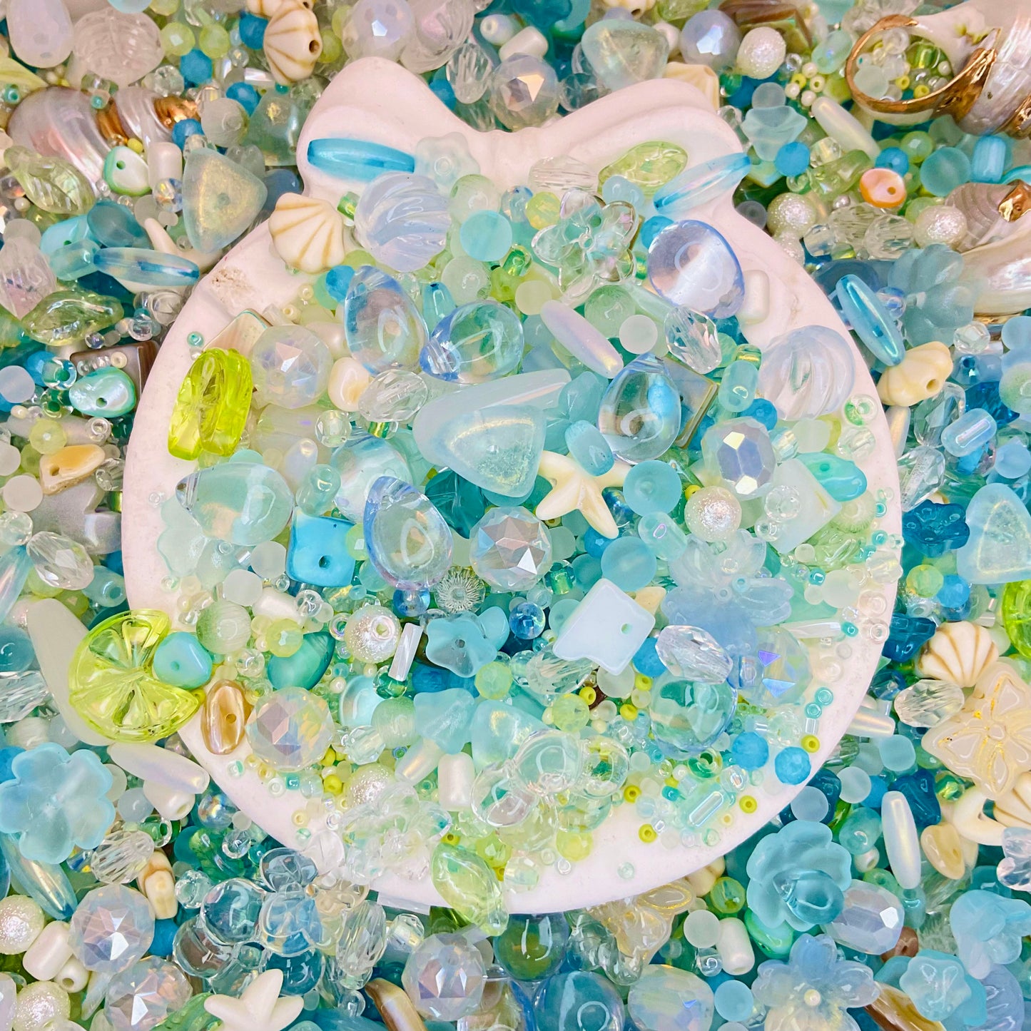 Seafoam Sparkle Glass Beads