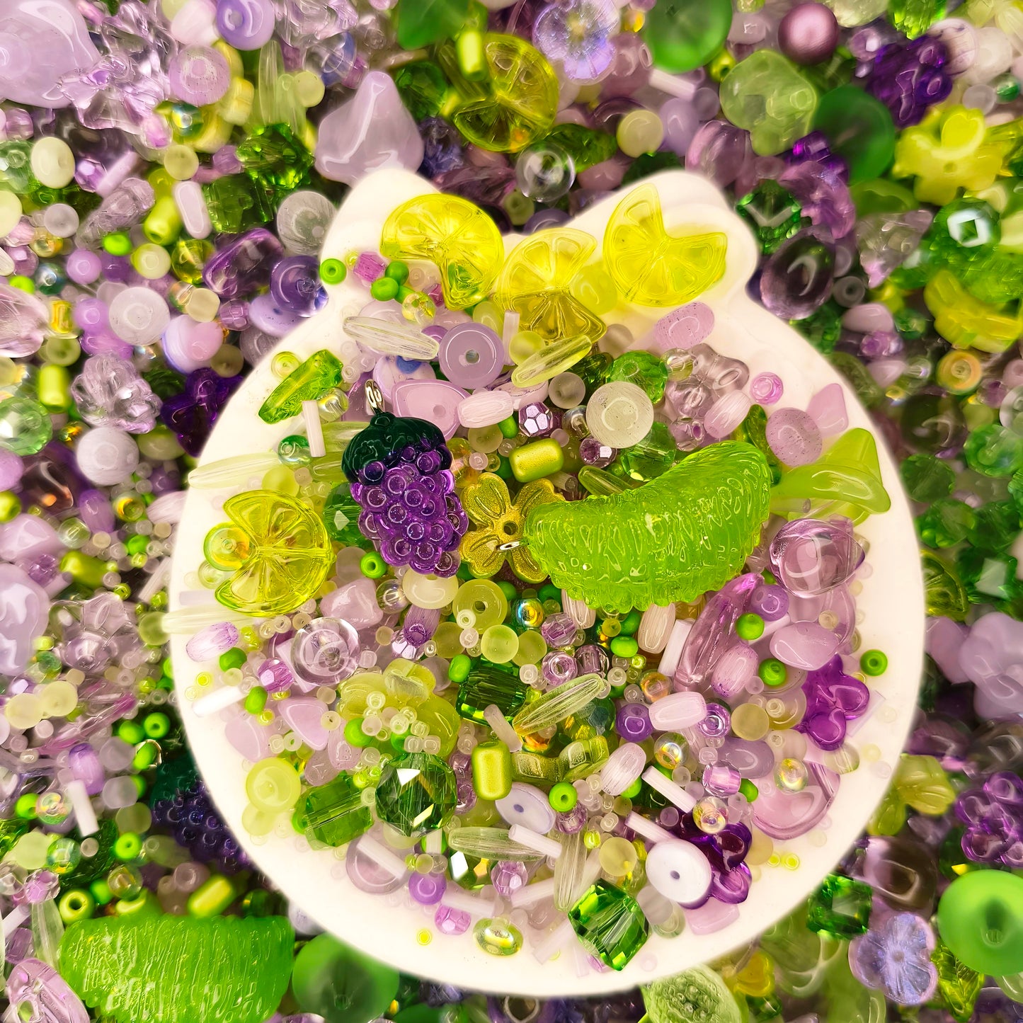 Purple Mist Green Grapes glass beads