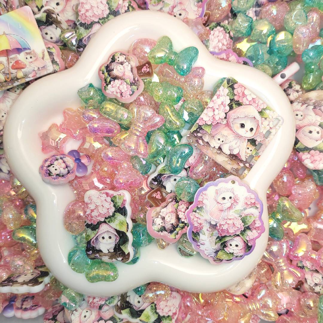 Glitter Floral Kitten