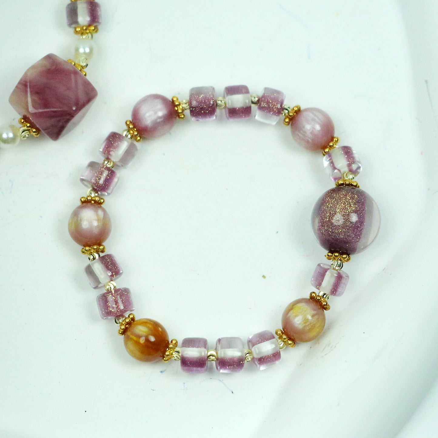 Resin beads bracelet set