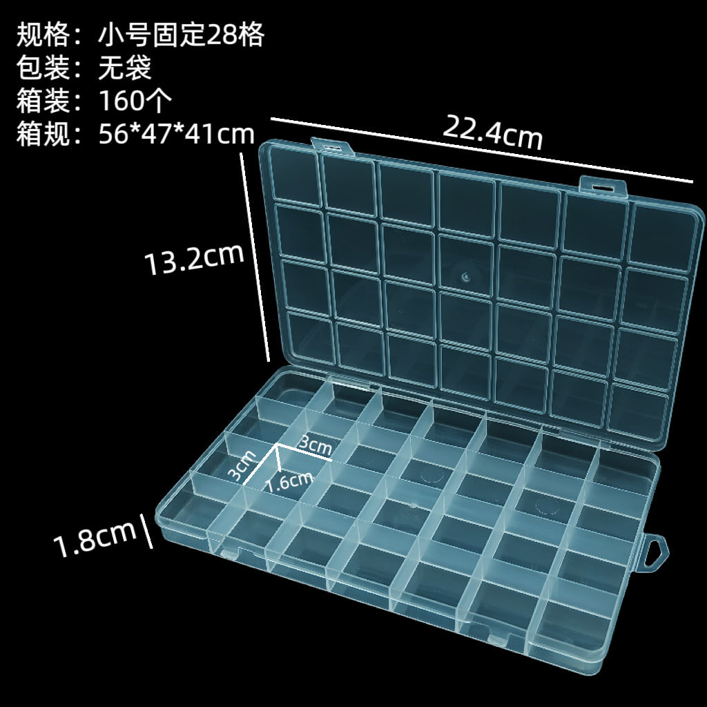24 Grids Clear Plastic Bead Organizer Box