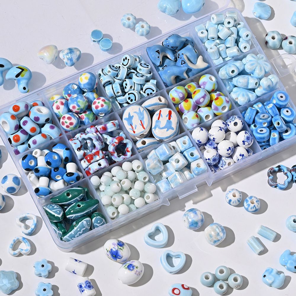 Hand painted ceramic beads