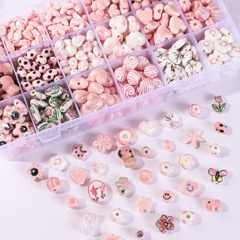Hand painted ceramic beads