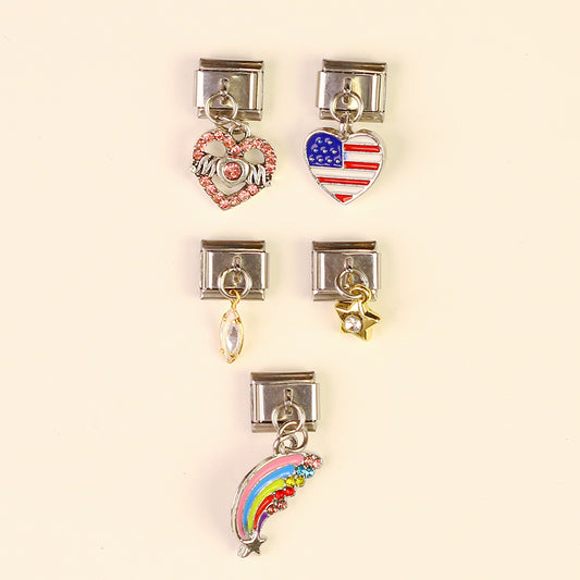 Italian Pendant Charms 9mm(5pcs charms)