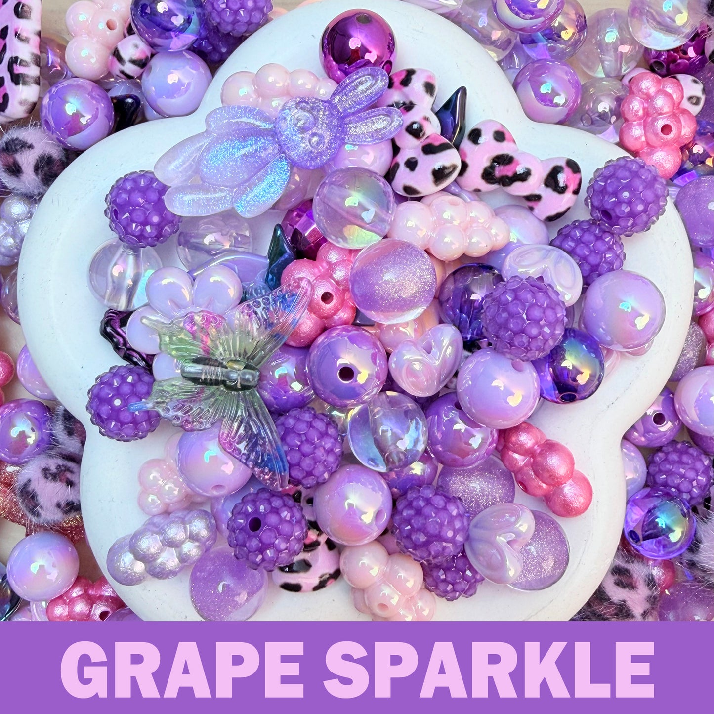 Grape Sparkle Beads