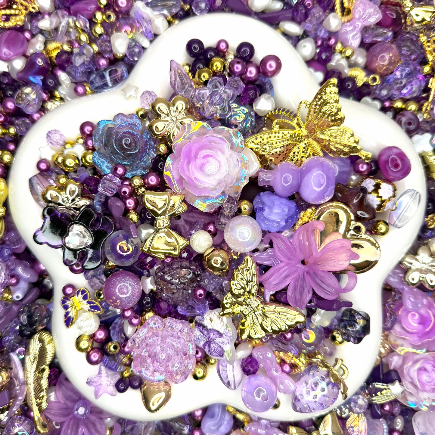 Amethyst Gilded Pearls Beads