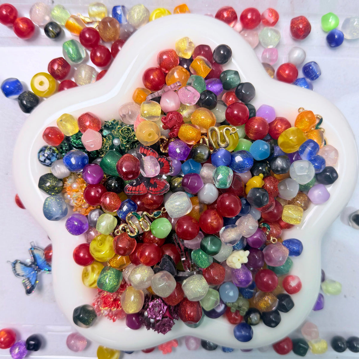 colorful resin beads