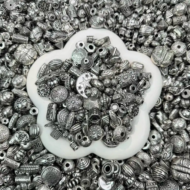 Aged silver Beads