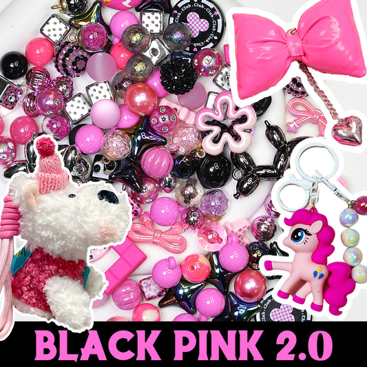 2.0🖤Black Pink  Pony beads 🩷 - Open In Live