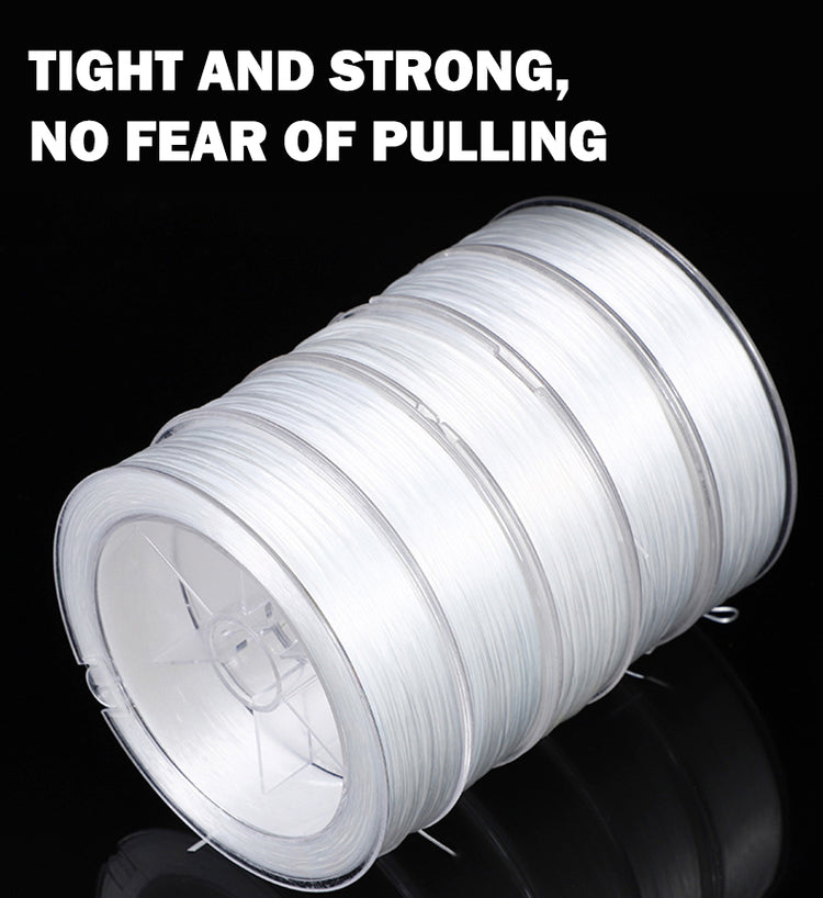 100m White Flat elastic thread, high elasticity and wear-resistant beading thread