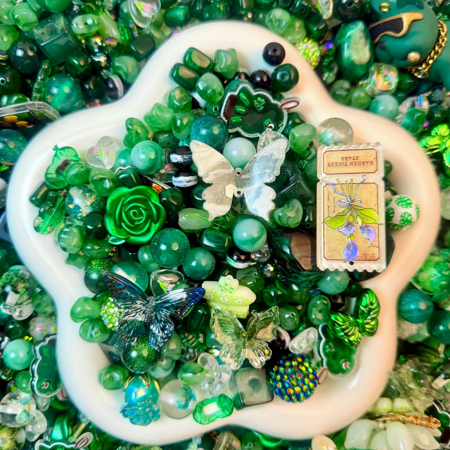 Moss Butterfly Mist Beads