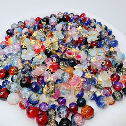 DIY Colorful Agate Butterfly Glass 10mm Beads-Gradient colored glass beads