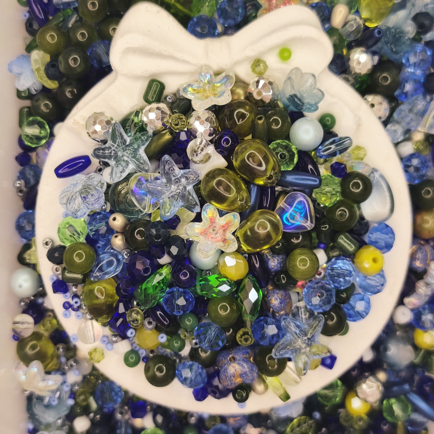 blue green crystal glass beads