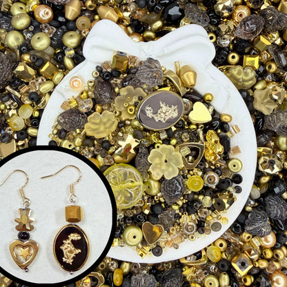 Black Golden glass beads