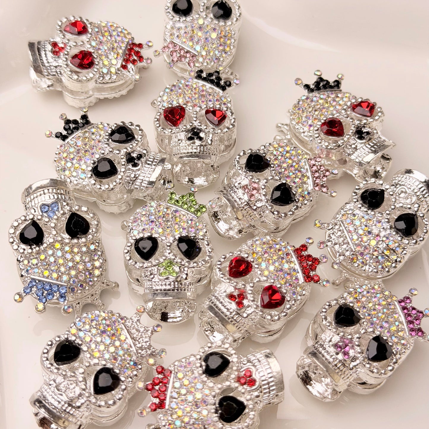 Metal large rhinestone fancy Beads