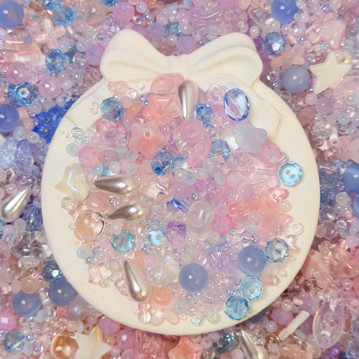 Pink Blue Glass beads