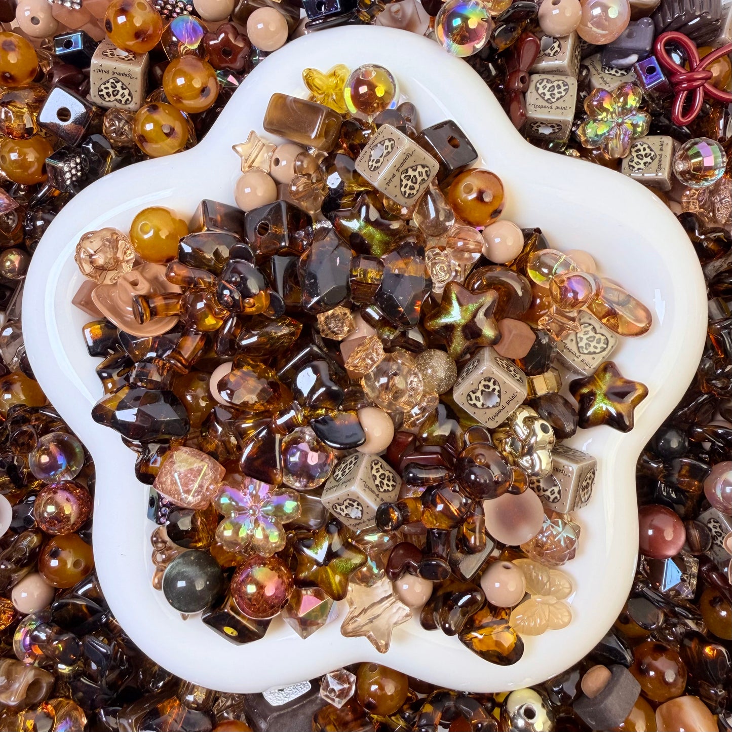 Caramel leopard Beads