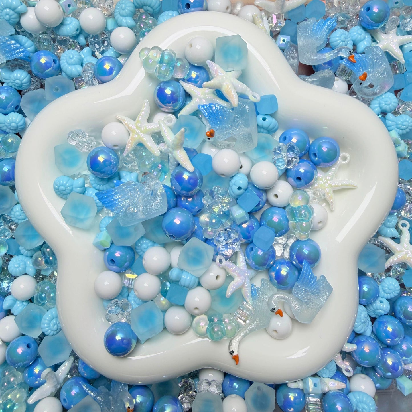 Aqua Starfall Charm Beads