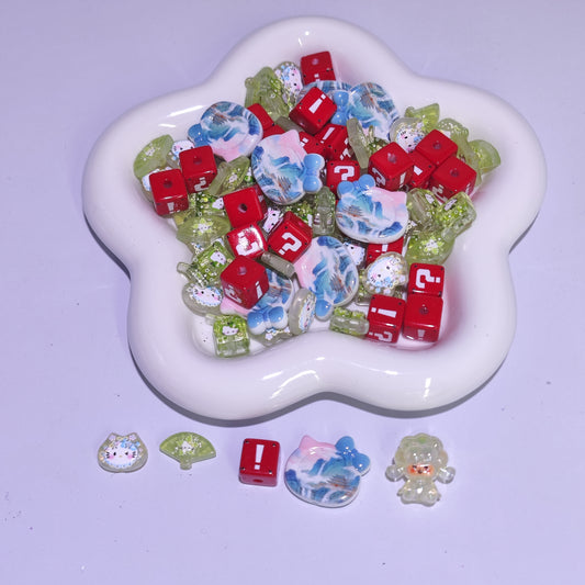 Green and red Theme Beads