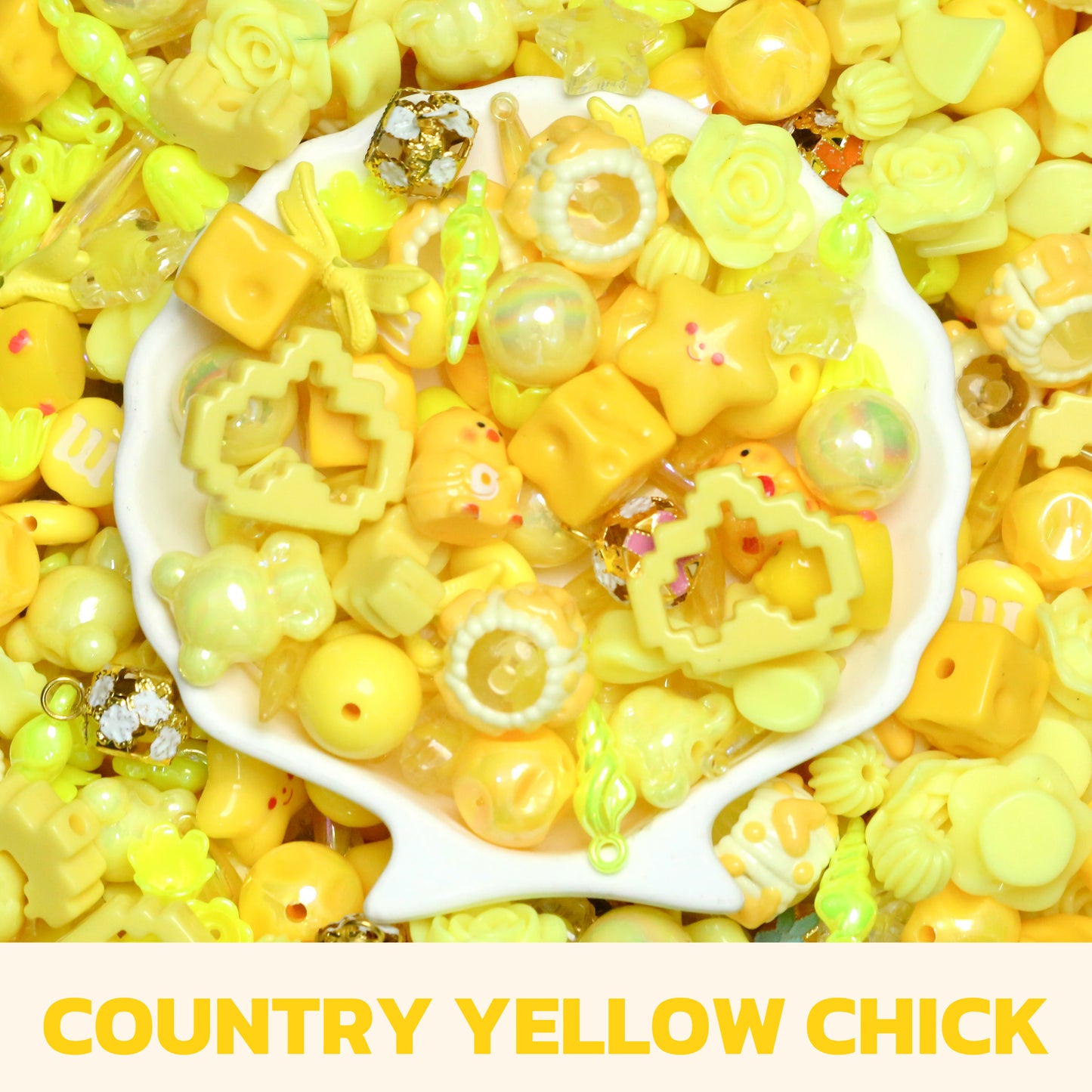 Country Yellow Chick Beads