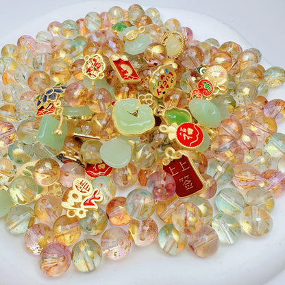 DIY Autumn Harvest Jade Glass 10mm Beads-Gradient colored glass beads