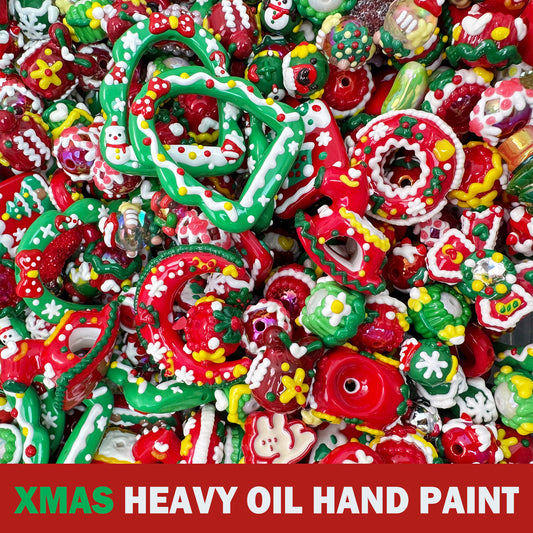 Xmas Heavy Oil Hand-painted Beads