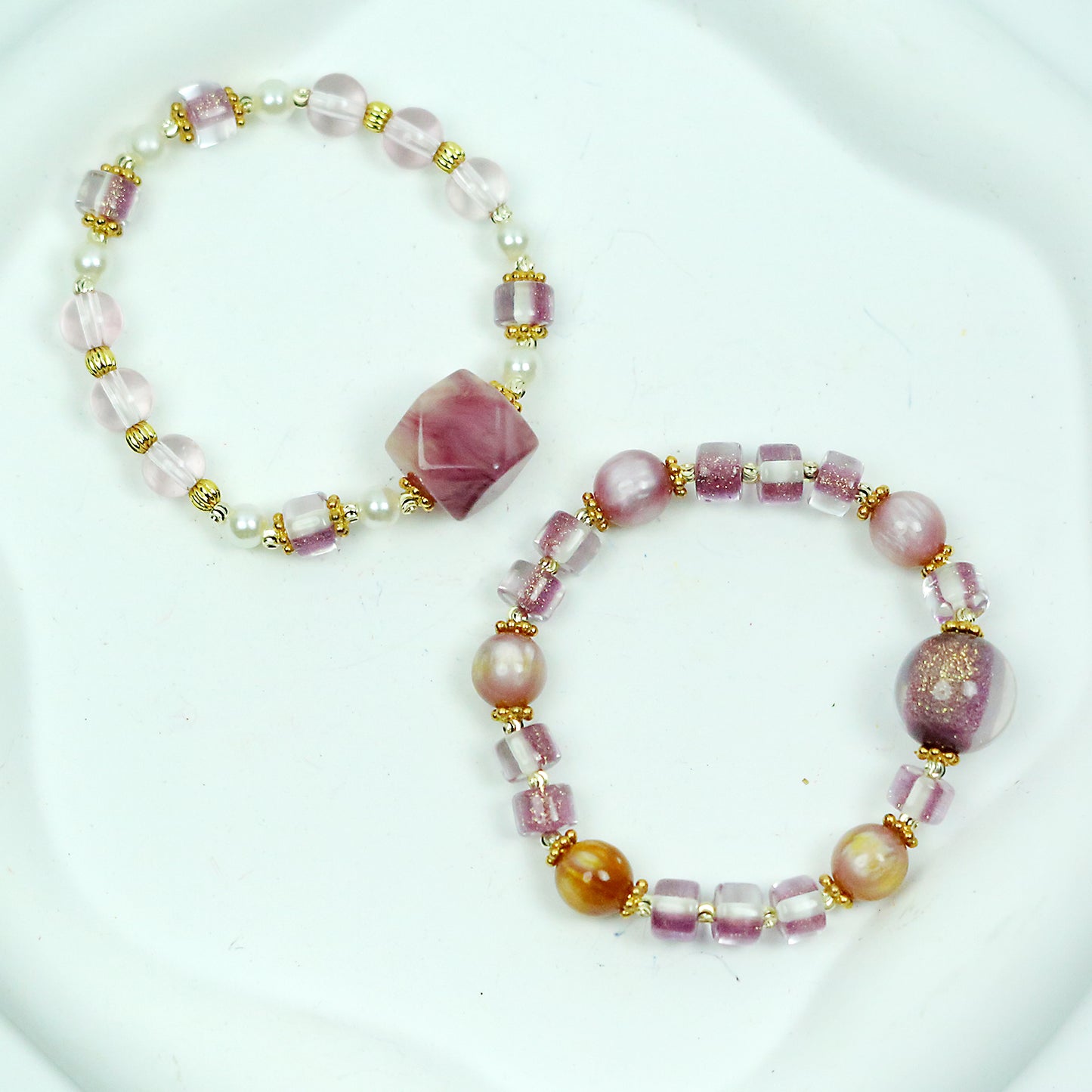Resin beads bracelet set