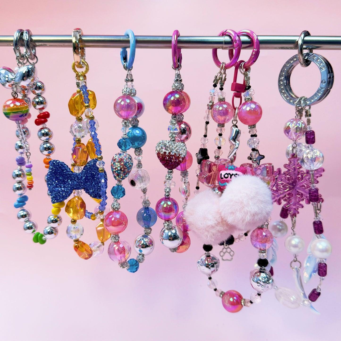 Handmade beaded mobile phone chains, bag pendants, finished products - Choose in live