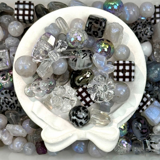 Grey leopard Beads