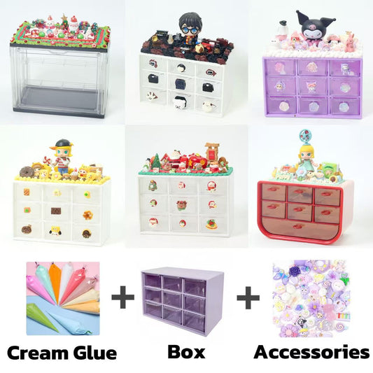 DIY Whipped Cream Glue Kit with Box & Cute Accessories – Creative Decoration Set for Crafts, Phone Cases, Jewelry & More