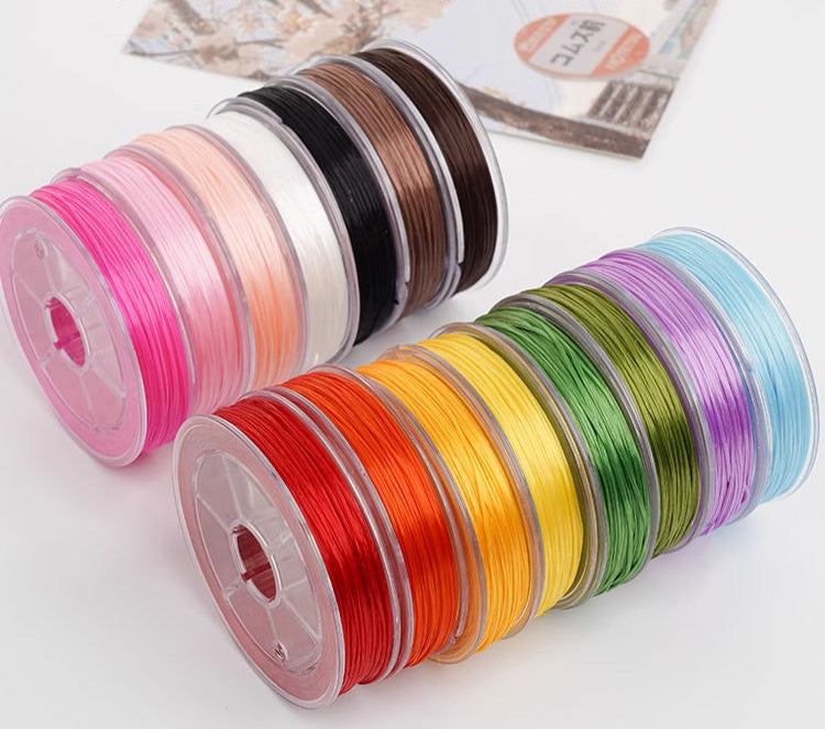 100m White Flat elastic thread, high elasticity and wear-resistant beading thread（Only buy the line and do not ship）