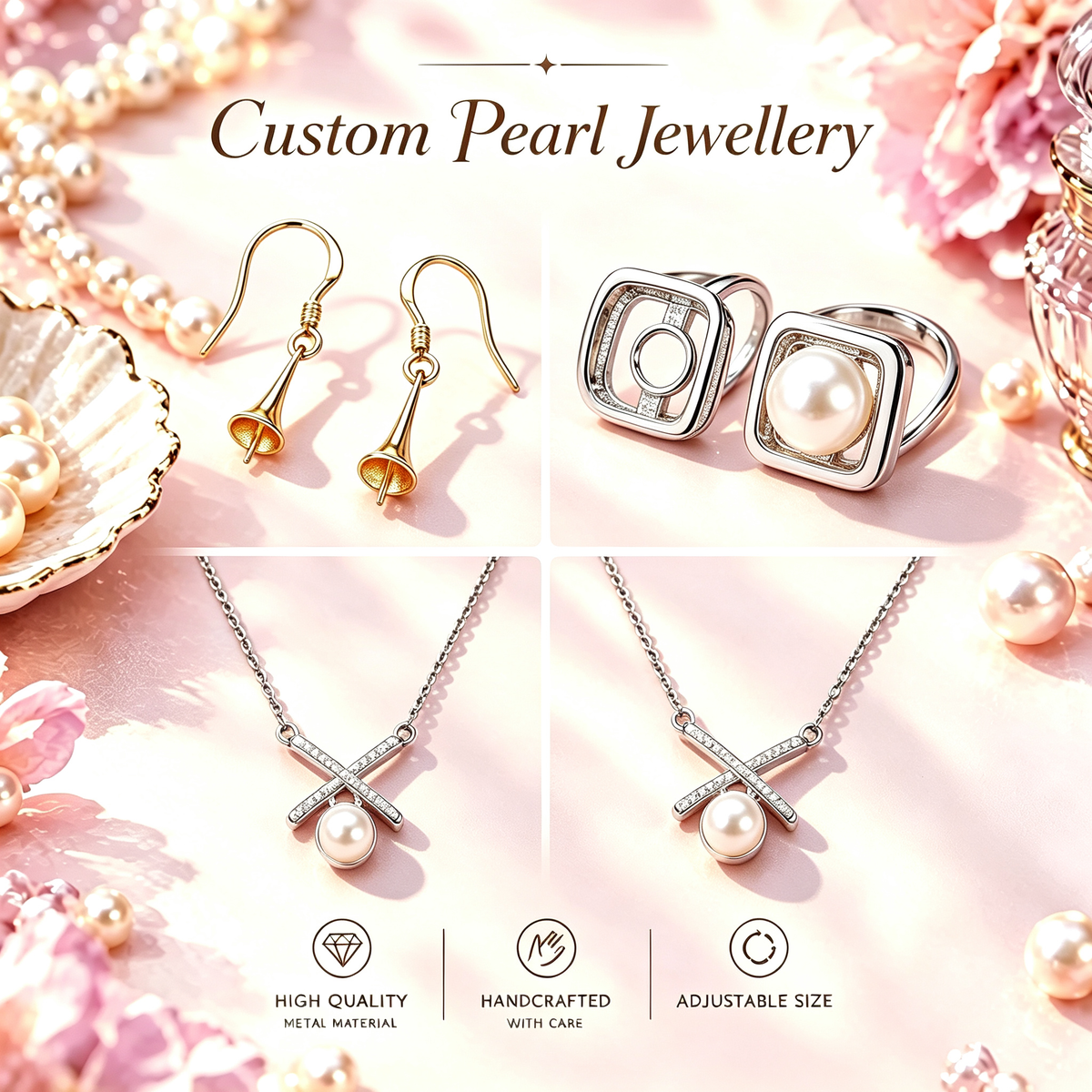 Customizable Pearl-Inlaid Accessories, DIY Personalized Accessories