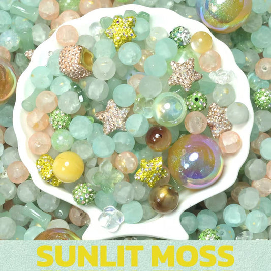 Sunlit Moss Glass Beads