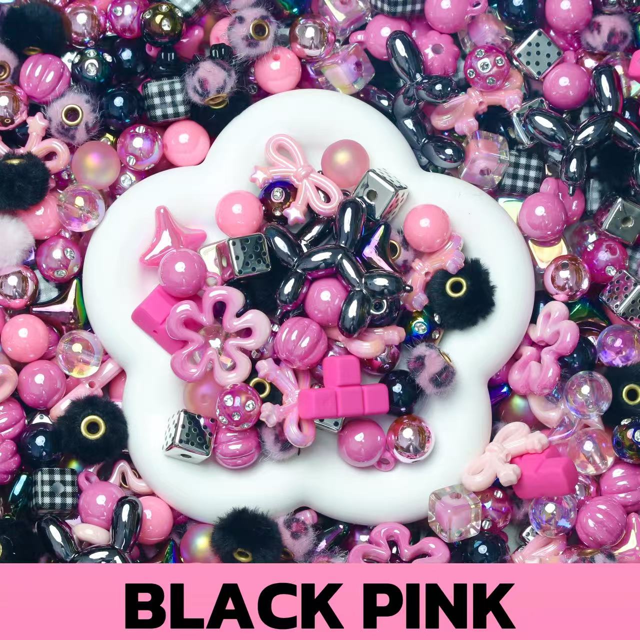 Black Pink  Beads