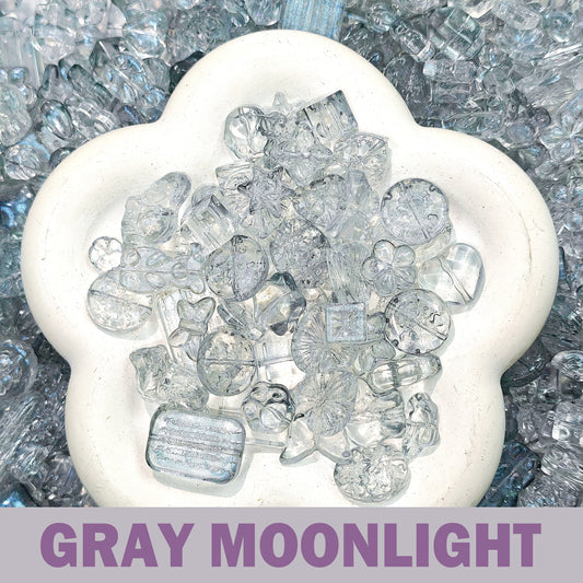 Gray moonlight Glass Beads