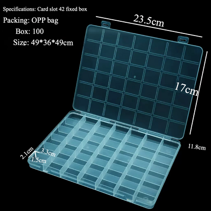 Grids Clear Plastic Bead Organizer Box