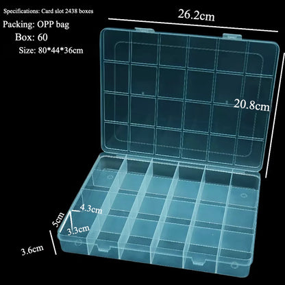 Grids Clear Plastic Bead Organizer Box