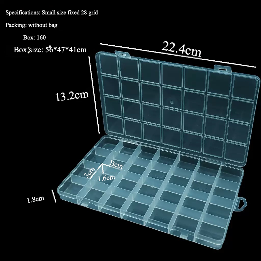 Grids Clear Plastic Bead Organizer Box