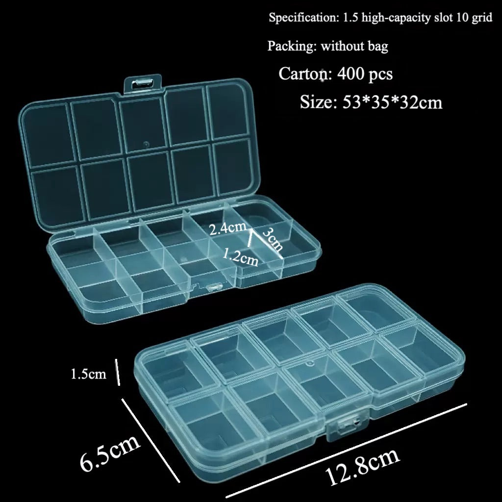 Grids Clear Plastic Bead Organizer Box