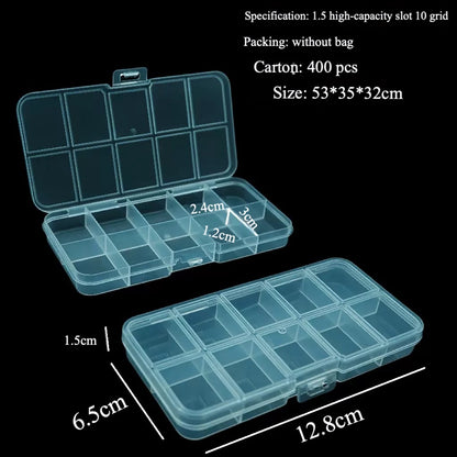 Grids Clear Plastic Bead Organizer Box