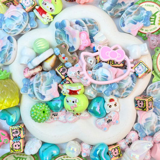 Pink blue theme Beads