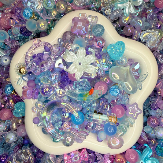 Blue Purple Star Moon Beads