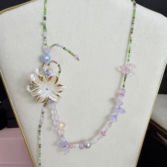 Purple Mist Green Grapes glass beads