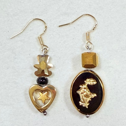 Black Golden glass beads