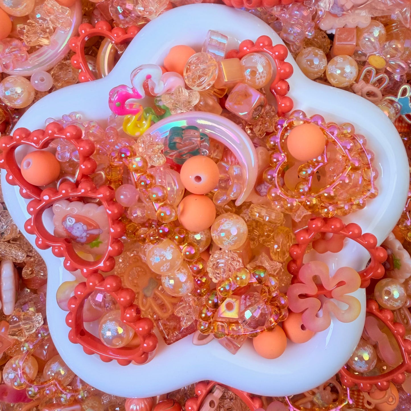 Tangerine Spark Orange  Beads