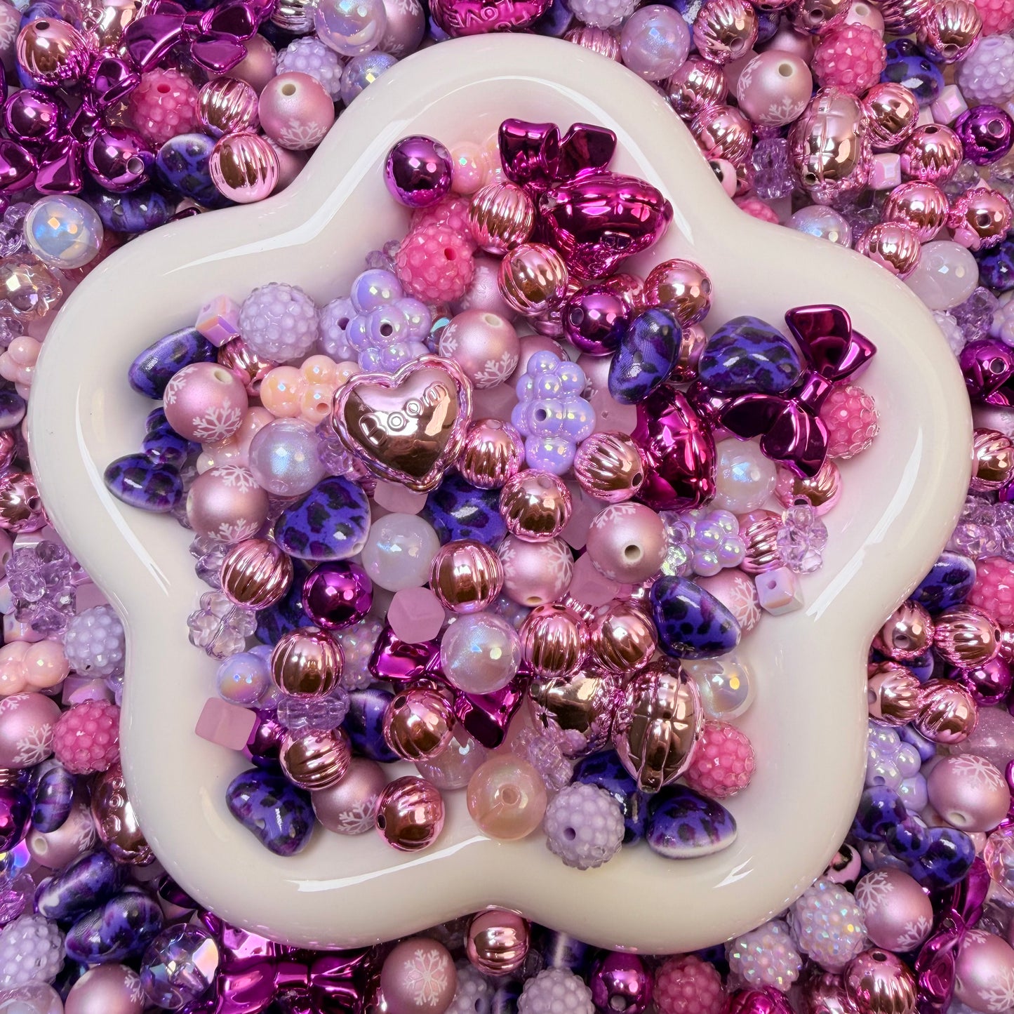 Metal Pink Beads