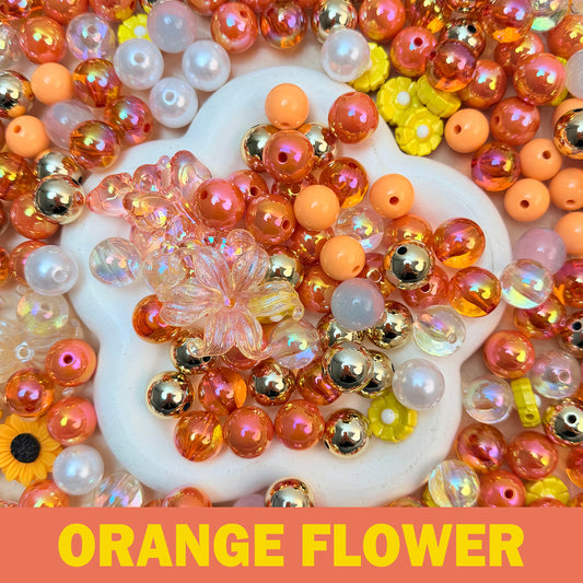 Orange Flower Beads